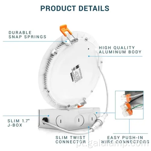 12W Luz de teto LED reduzível para interiores modernos